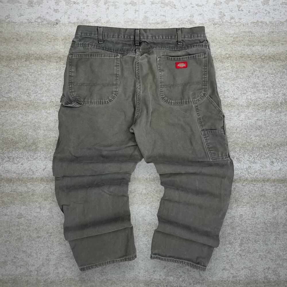 Vintage 90s Dickies Carpenter Pants 38x30 Baggy Sage Green Canvas Dungarees